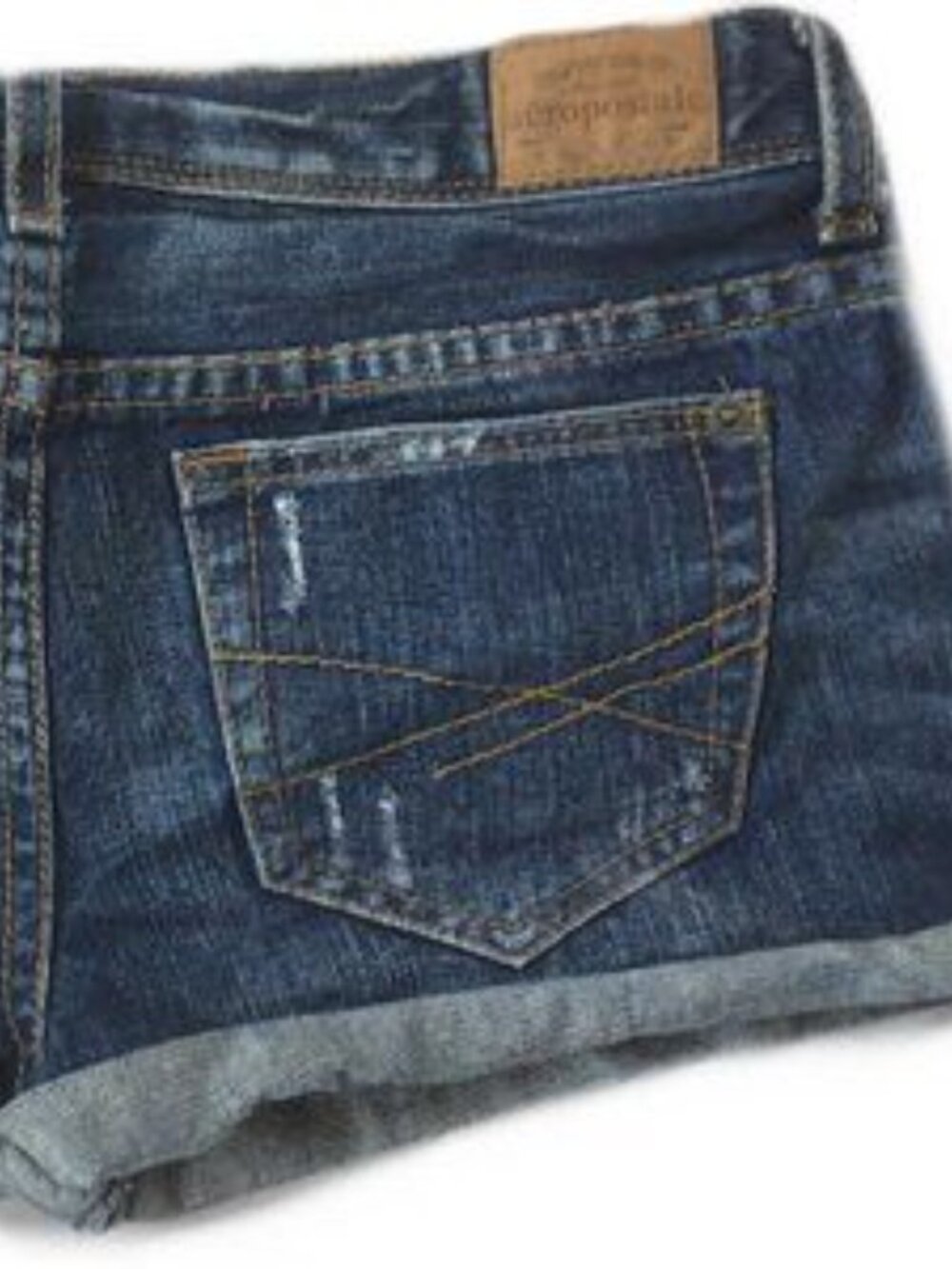 Cotton Distressed Low Rise Blue 1-2 - Picture 5 of 5